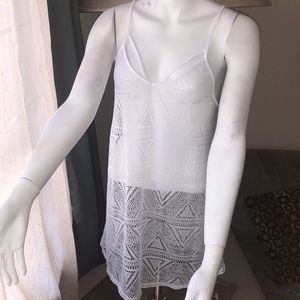VS PINK White Mesh Swim Coverup Tank Dress - XS
